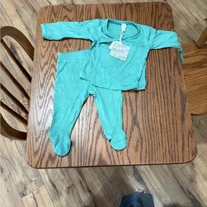 Kate Quinn Teal Kids Two Piece Footie